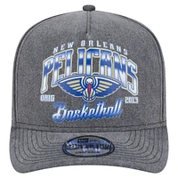 Casquette New Era 9FIFTY pré-courbée à pression pour homme, couleur anthracite, New Orleans Pelicans