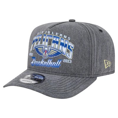 Casquette New Era 9FIFTY pré-courbée à pression pour homme, couleur anthracite, New Orleans Pelicans
