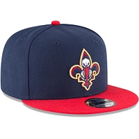 Men's New Era Navy/Red New Orleans Pelicans 2-Tone 9FIFTY Adjustable Snapback Hat