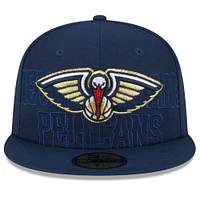 Casquette ajustée New Era Orleans Pelicans 2023 NBA Draft 59FIFTY pour homme, bleu marine