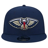 Casquette Snapback 9FIFTY en maille New Era bleu marine New Orleans Pelicans pour homme