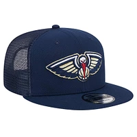 Casquette Snapback 9FIFTY en maille New Era bleu marine New Orleans Pelicans pour homme