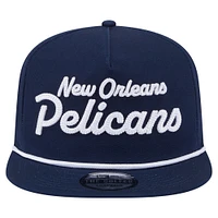 Men's New Era Navy New Orleans Pelicans Team Text Golfer Snapback Hat