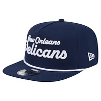 Men's New Era Navy New Orleans Pelicans Team Text Golfer Snapback Hat