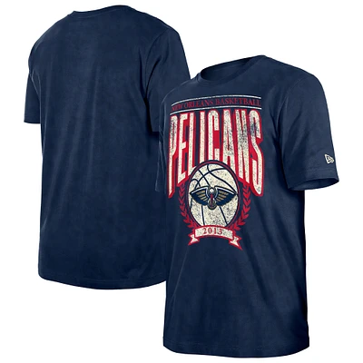 Men's New Era  Navy Orleans Pelicans Throwback Vintage Boxy Mineral Wash T-Shirt
