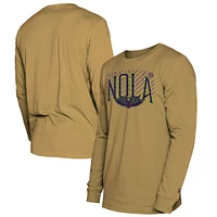 T-shirt à manches longues New Era Tan Orleans Pelicans City Edition 2024/25 pour homme