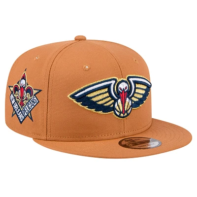 Men's New Era Tan New Orleans Pelicans Color Pack 9FIFTY Snapback Hat