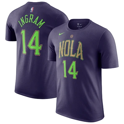 T-shirt Nike pour homme avec nom et numéro Brandon Ingram violet New Orleans Pelicans 2024/25 City Edition