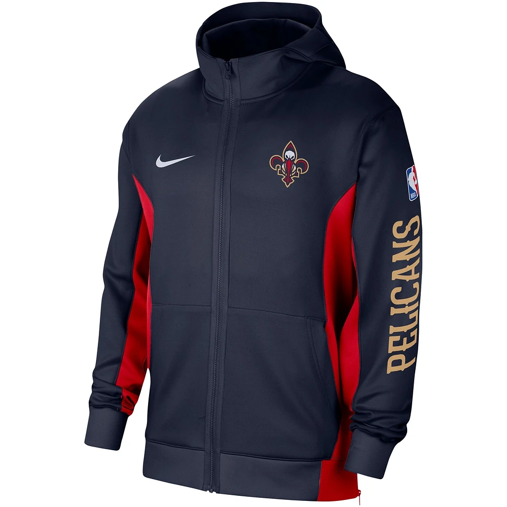 Sweat à capuche entièrement zippé Nike pour homme New Orleans Pelicans 2023/24 Authentic Showtime