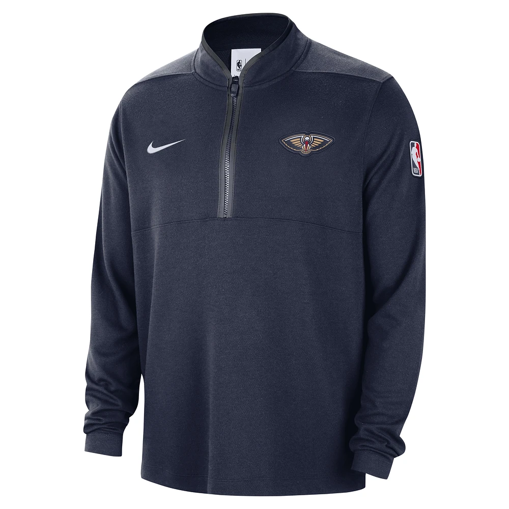 Haut Nike Courtside Performance à demi-zip bleu marine New Orleans Pelicans 2024/25 pour homme