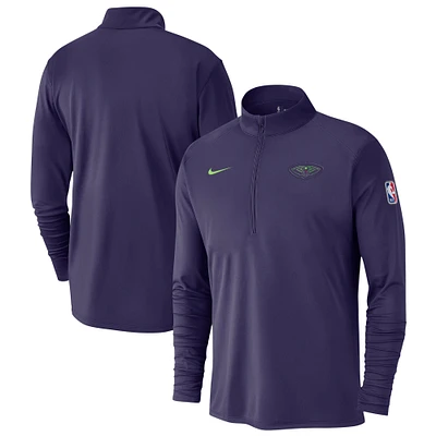 Haut Nike violet New Orleans Pelicans 2024/25 City Edition Authentic Coaches Performance à demi-zip pour homme