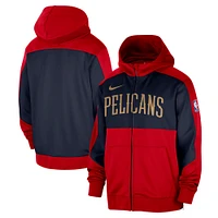 Sweat à capuche entièrement zippé Nike New Orleans Pelicans Authentic On-Court Showtime Performance pour homme