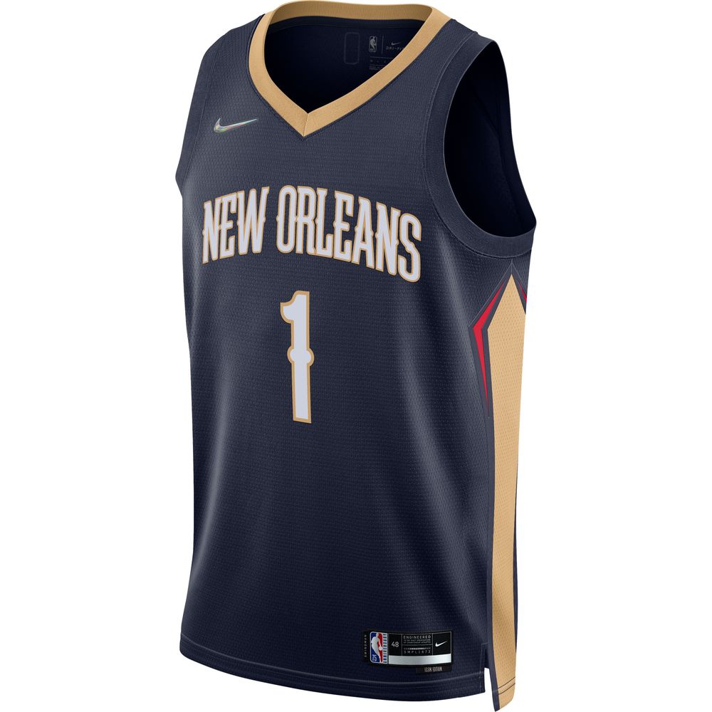 Men's Nike Zion Williamson Navy New Orleans Pelicans 2021/22 Diamond Swingman Jersey - Icon Edition