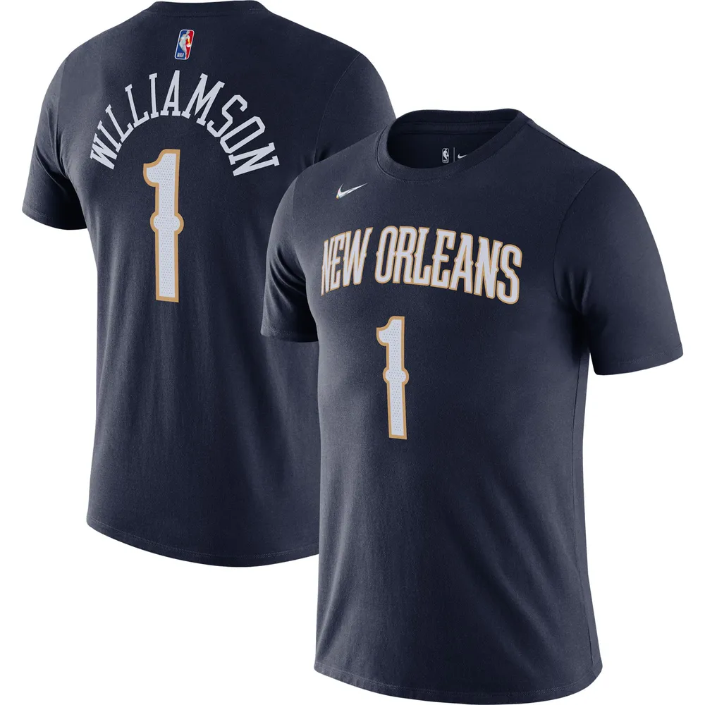 T-shirt Nike Zion Williamson pour homme New Orleans Pelicans Diamond Icon Name & Number bleu marine