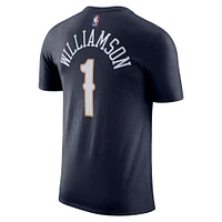 Men's Nike Zion Williamson Navy New Orleans Pelicans Icon 2022/23 Name & Number T-Shirt