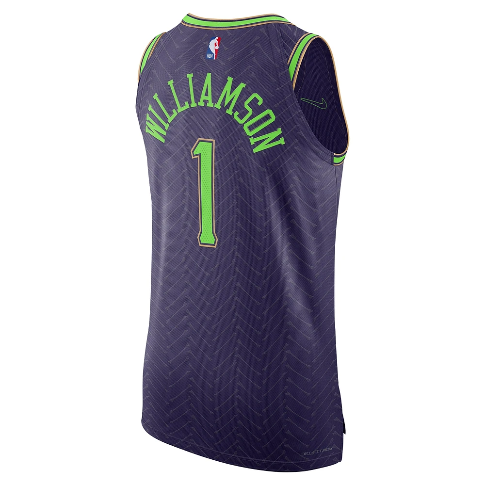 Maillot de joueur authentique Nike Zion Williamson violet New Orleans Pelicans 2024/25 pour homme - Édition City