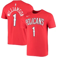 T-shirt Performance Zion Williamson New Orleans Pelicans Nike pour homme avec nom et numéro, rouge