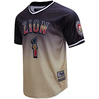 Men's Post Zion Williamson Black/Gold New Orleans Pelicans Ombre Name & Number T-Shirt