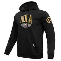 Sweat à capuche en chenille avec appliques City Edition 2024/25 Pro Standard pour homme New Orleans Pelicans noir