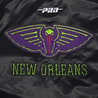 Veste en satin chenille appliqué Pro Standard noire New Orleans Pelicans 2024/25 City Edition pour homme