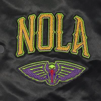 Veste en satin chenille appliqué Pro Standard noire New Orleans Pelicans 2024/25 City Edition pour homme