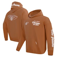 Men's Pro Standard Brown New Orleans Pelicans Paint the City Drop Shoulder Pullover Hoodie