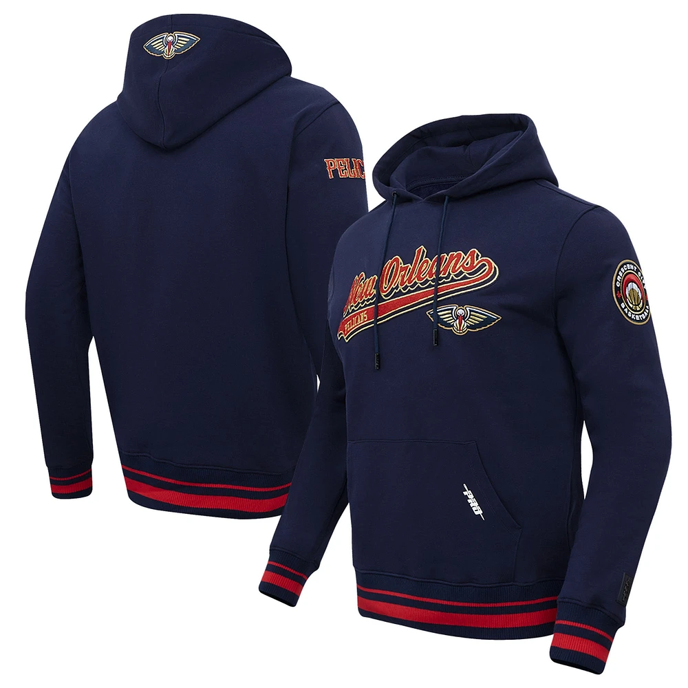 Sweat à capuche Pro Standard bleu marine New Orleans Pelicans Script Tail pour hommes