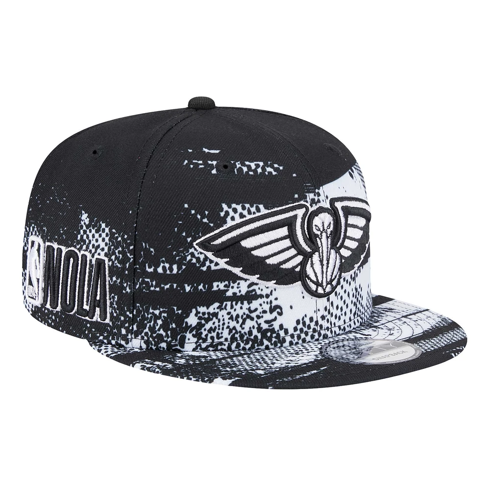 Casquette à visière noire New Era New Orleans Pelicans Tip-Off 9FIFTY Snapback