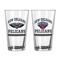 Pélicans de la Nouvelle-Orléans 16oz. Verre à pinte, paquet de deux