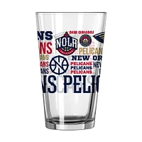 Pélicans de la Nouvelle-Orléans 16 oz. Verre à pinte esprit d'équipe