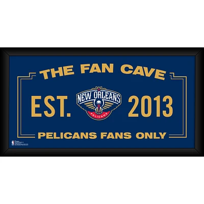 New Orleans Pelicans Framed 10" x 20" Fan Cave Collage