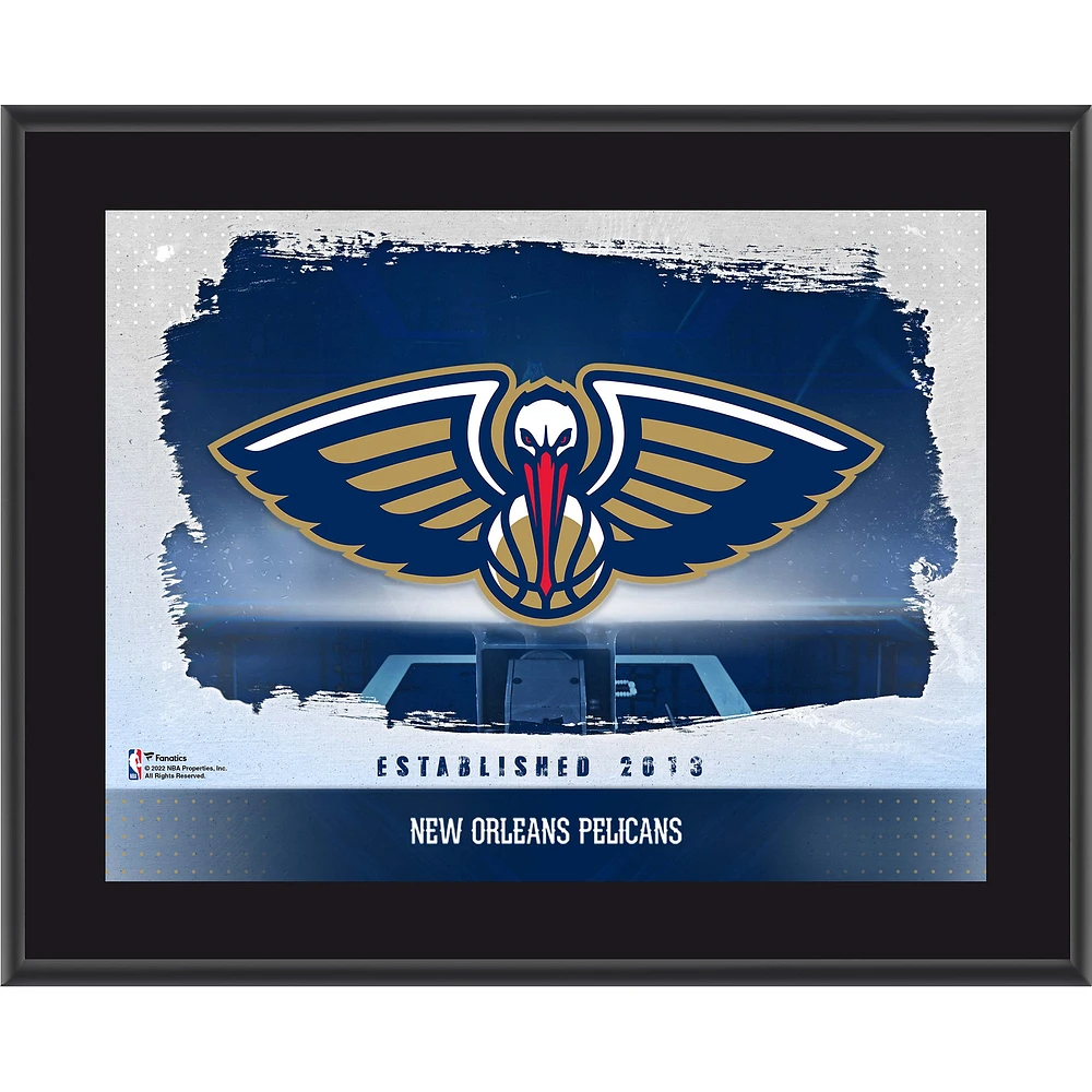 New Orleans Pelicans Framed 10.5" x 13" Sublimated Horizontal Team Logo Plaque