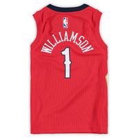 Preschool Jordan Brand Zion Williamson Red New Orleans Pelicans 2020/21 Fast Break Replica Jersey - Statement Edition