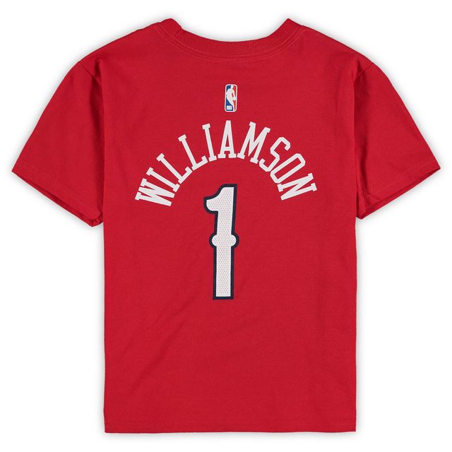 Préscolaire Jordan Brand Zion Williamson Red New Orleans Pelicans Statement Edition T-shirt avec nom et numéro