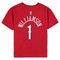 Preschool Jordan Brand Zion Williamson Red New Orleans Pelicans Statement Edition Name & Number T-Shirt