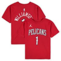 Preschool Jordan Brand Zion Williamson Red New Orleans Pelicans Statement Edition Name & Number T-Shirt