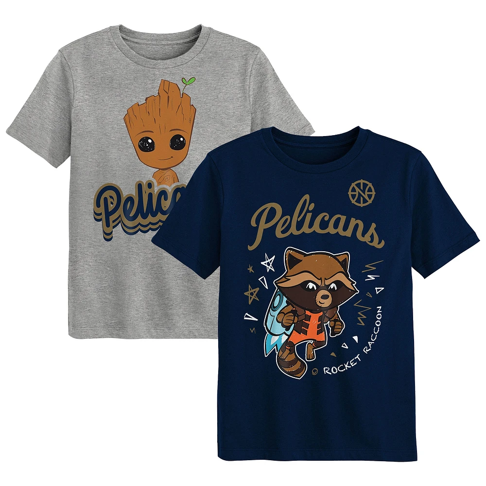 Ensemble de t-shirts deux pièces pour enfants d'âge préscolaire New Orleans Pelicans Guardians Of The Galaxy