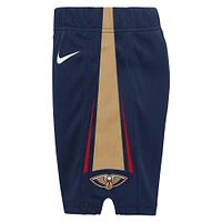 Short Nike bleu marine New Orleans Pelicans Icon Replica pour enfants d'âge préscolaire