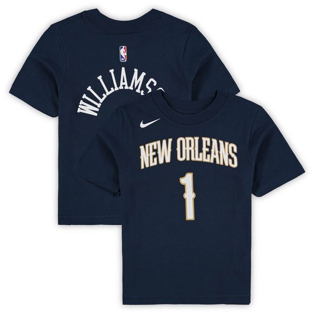 Préscolaire Nike Zion Williamson Navy New Orleans Pelicans Team Name & Number T-Shirt