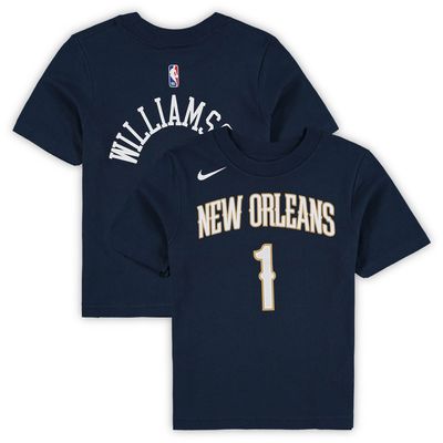 Preschool Nike Zion Williamson Navy New Orleans Pelicans Team Name & Number T-Shirt