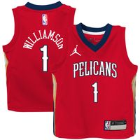 Toddler Jordan Brand Zion Williamson Red New Orleans Pelicans 2020/21 Jersey - Statement Edition