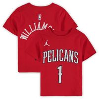 Toddler Jordan Brand Zion Williamson Red New Orleans Pelicans Statement Edition Name & Number T-Shirt