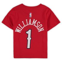 Toddler Jordan Brand Zion Williamson Red New Orleans Pelicans Statement Edition Name & Number T-Shirt