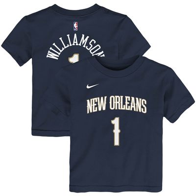 Toddler Nike Zion Williamson Navy New Orleans Pelicans Logo Name & Number T-Shirt