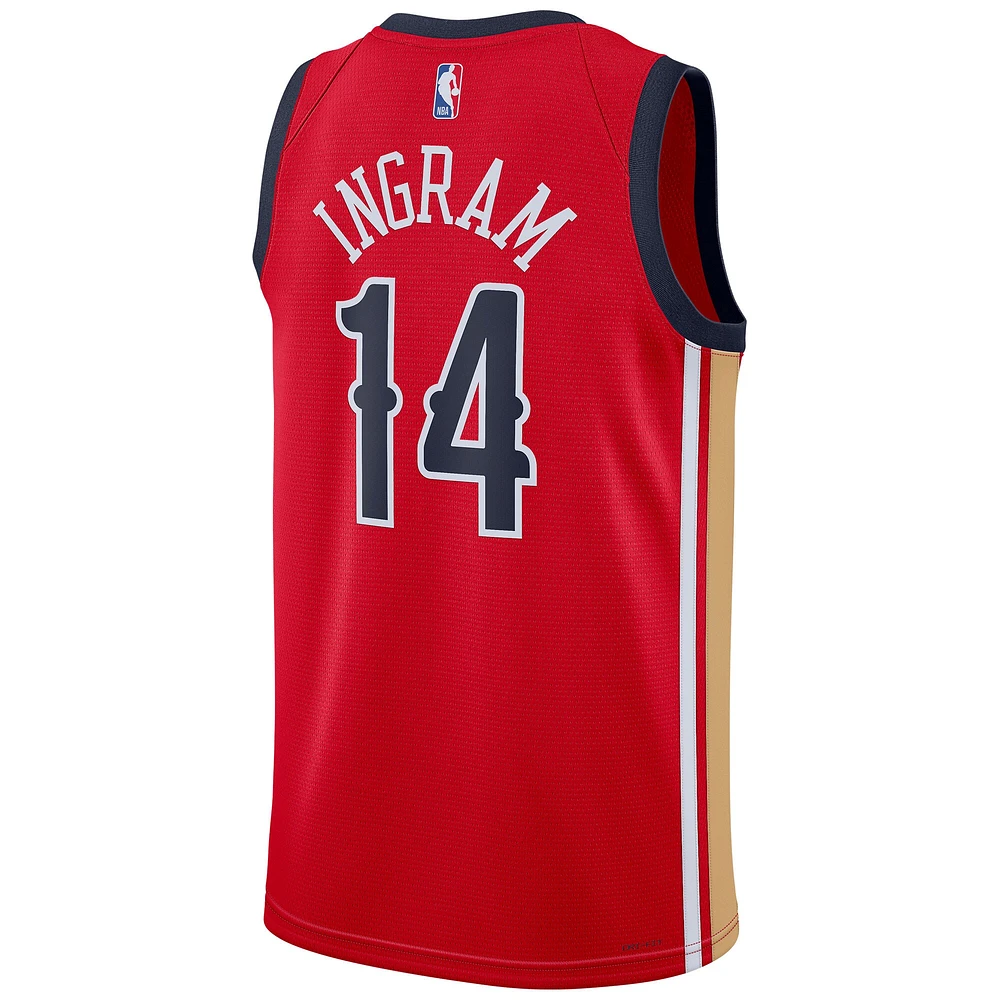 Unisexe Jordan Brand Brandon Ingram Red New Orleans Pelicans Swingman Jersey - Statement Edition