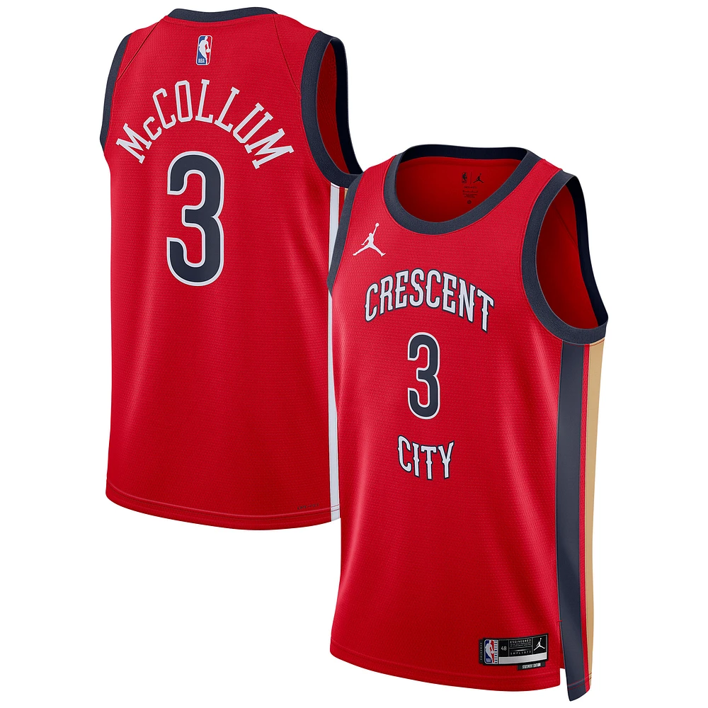 Unisexe Jordan Brand CJ McCollum Red New Orleans Pelicans Swingman Jersey - Statement Edition