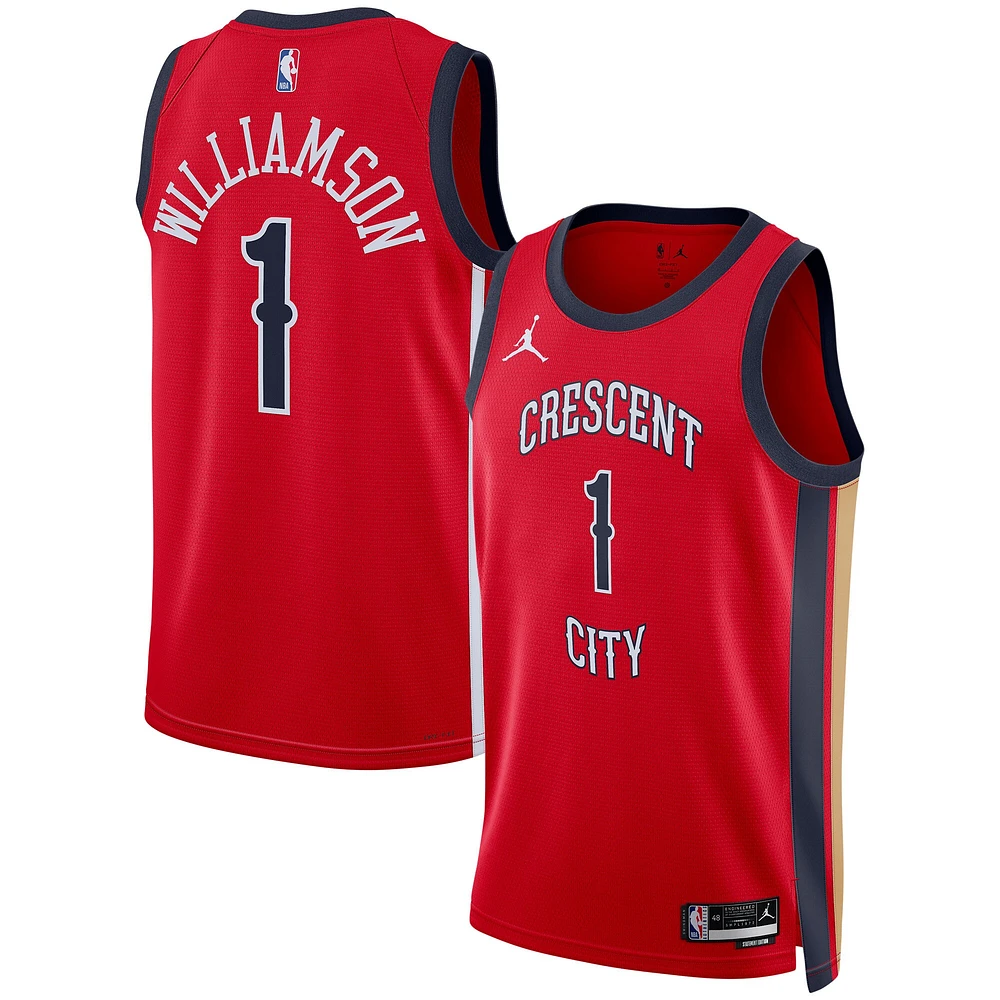 Unisexe Jordan Brand Zion Williamson Red New Orleans Pelicans Swingman Jersey - Statement Edition