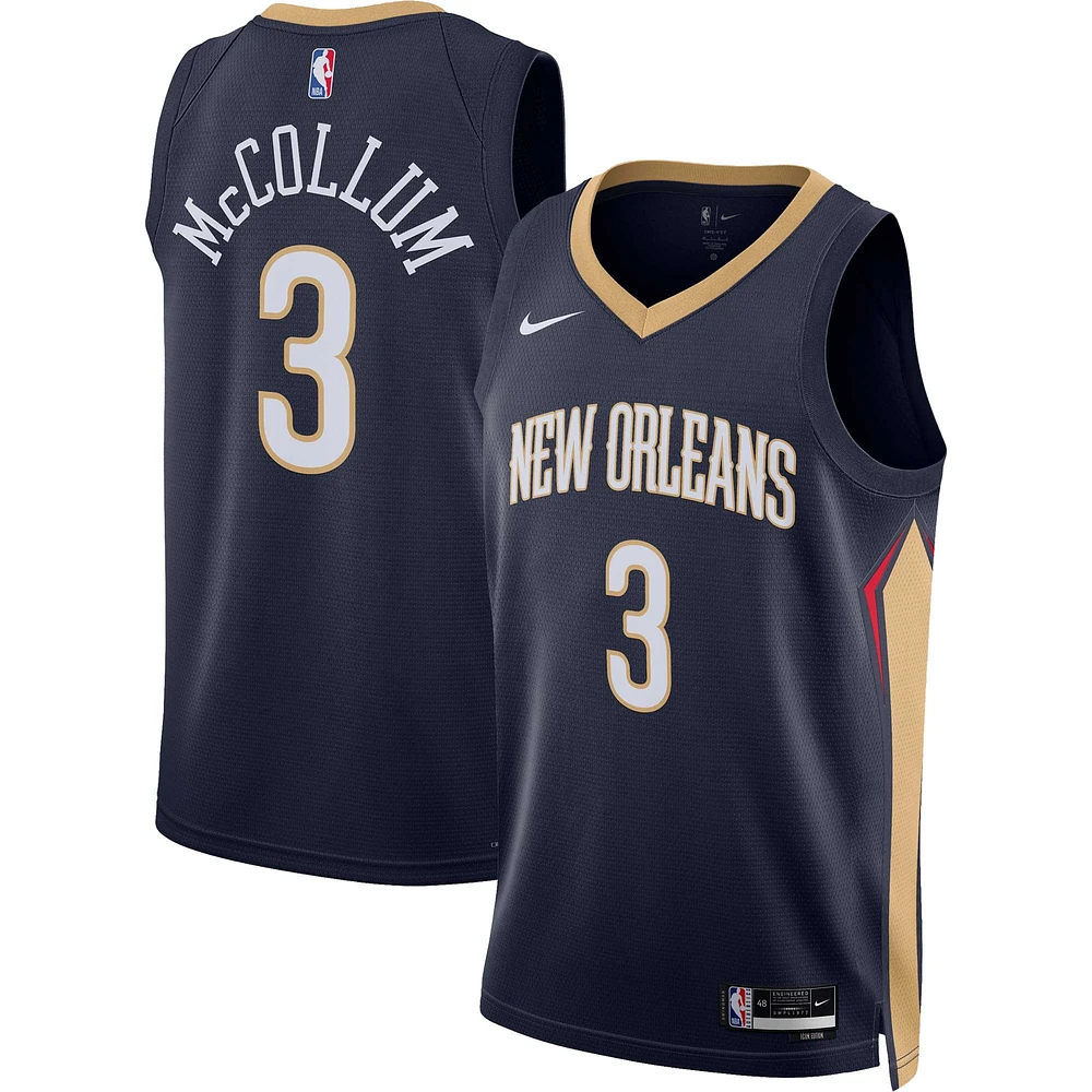 Maillot Nike Swingman C.J. McCollum bleu marine New Orleans Pelicans unisexe - Édition Icon