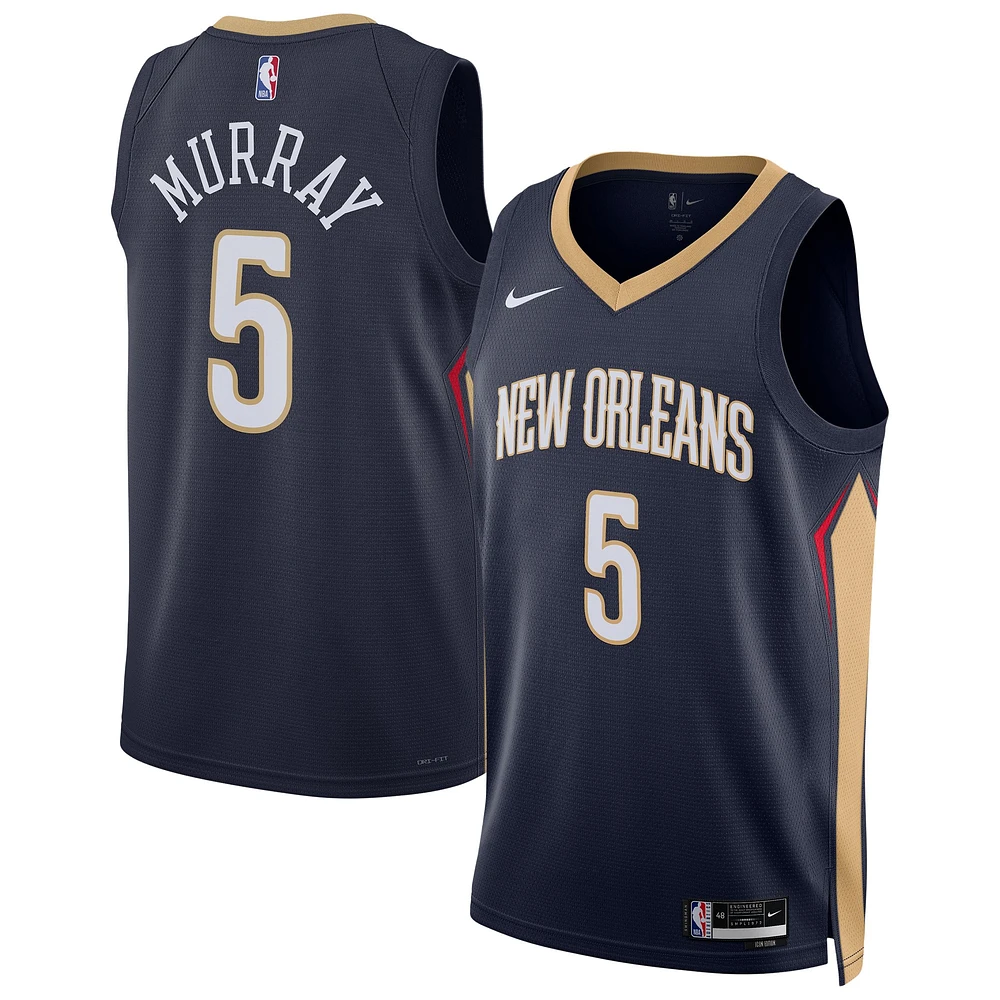 Unisex Nike Dejounte Murray Navy New Orleans Pelicans 2024 Offseason Addition Swingman Jersey