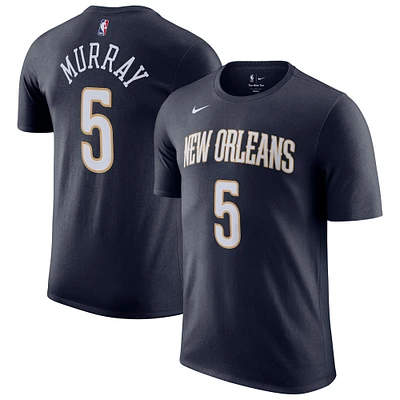 T-shirt unisexe Nike Dejounte Murray bleu marine avec nom et numéro des New Orleans Pelicans